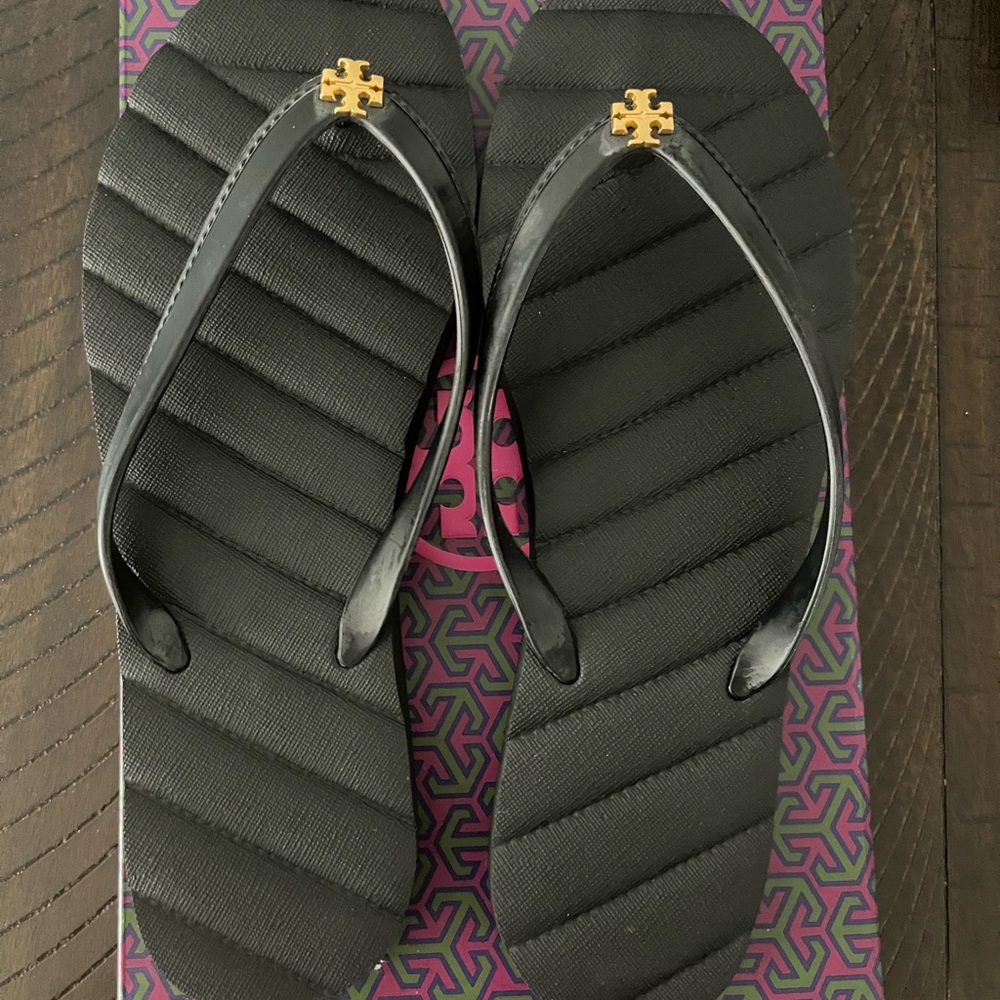 Tory Burch Black Flip Flops